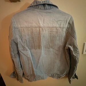 Women's Denim Jacket with Silver Fringe